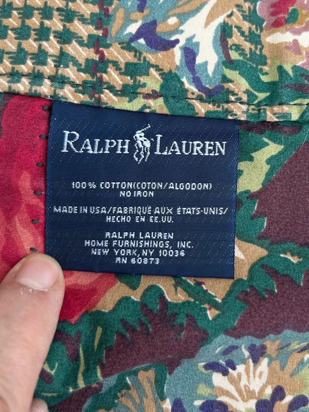 Vintage Ralph Lauren Catherine Red Green Floral Window Valances Lot of Two 17x79